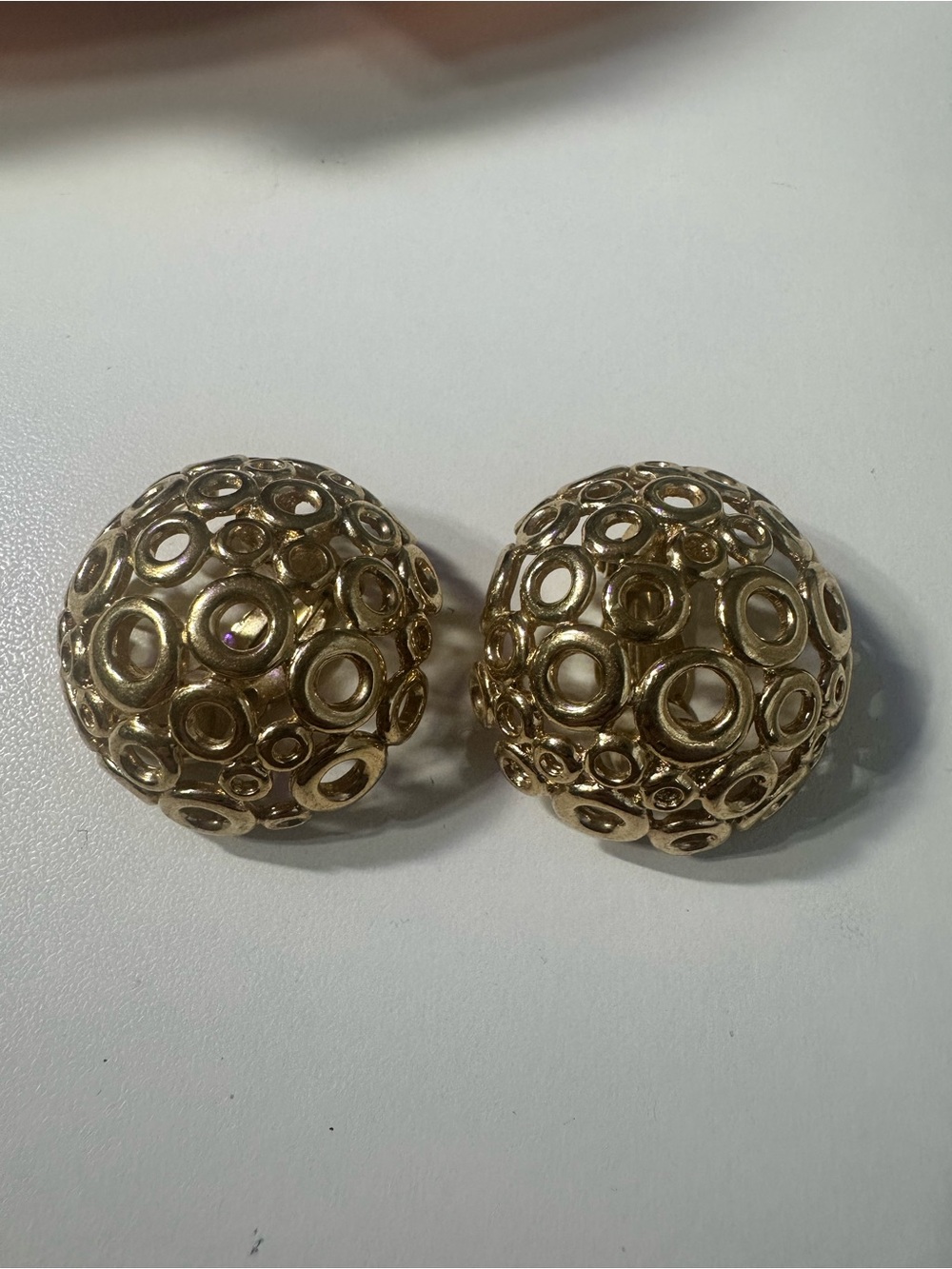 Givenchy circle cluster 2” dome earrings clip ons